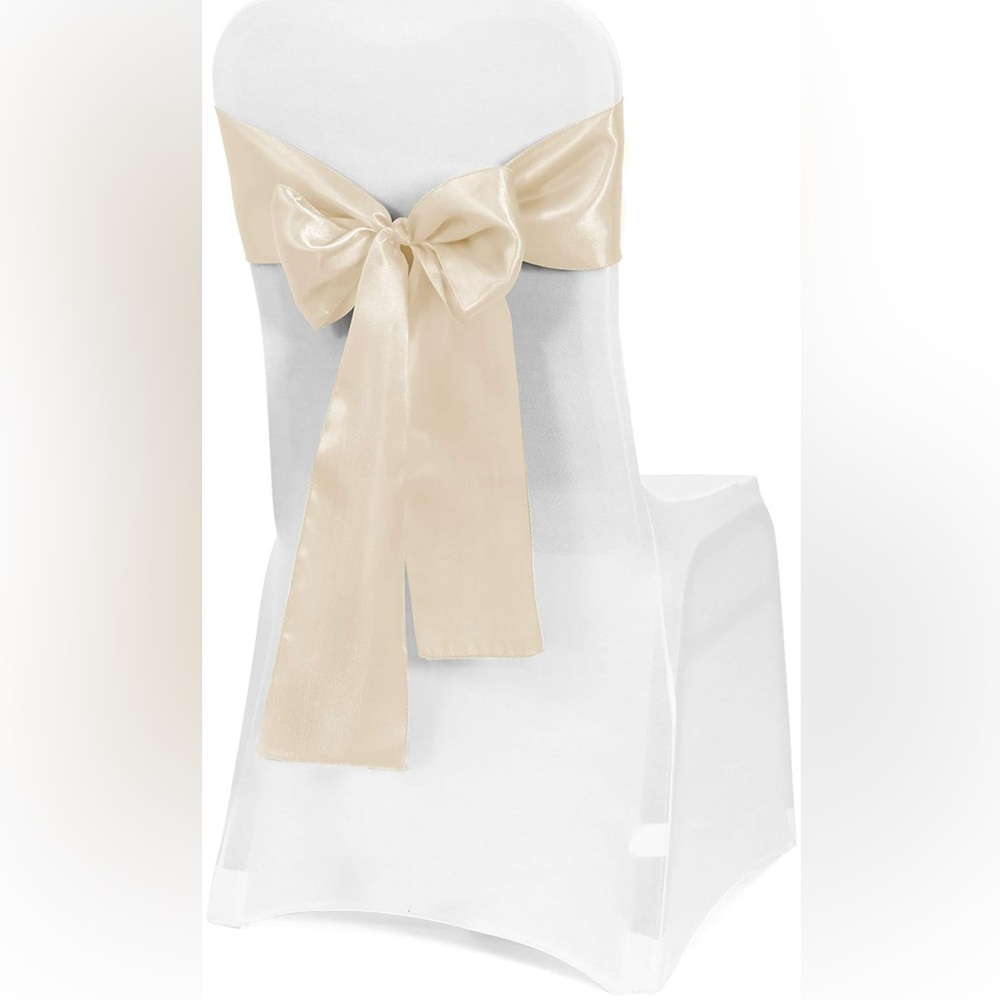 Champagne chair sashes/bows